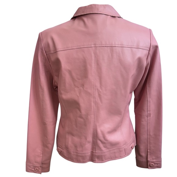 John Paul Richard Light Pink Leather Blazer Jacket Size Medium - Picture 3 of 13